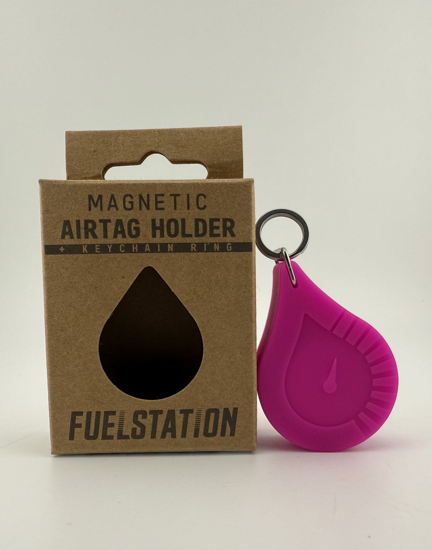 Magnetic AirTag Holder + Keychain Ring